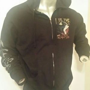 Live The Salt Life Zip Up Black Hoodie NWT  L